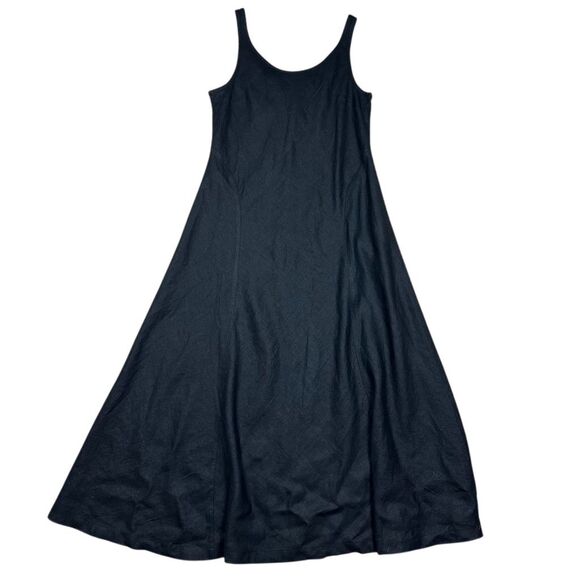 NWT Madewell Women's Size 12 Black Scoopneck Sleeveless Midi Dress 100% Linen - Picture 4 of 10